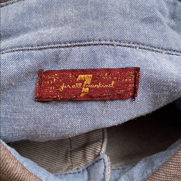 7 for all Mankind gray stretch button down shirt - Picture 2 of 8